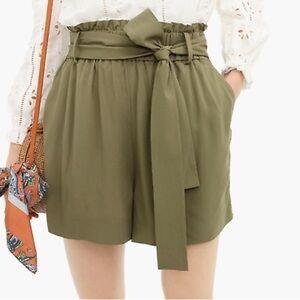 J. Crew Point Sur Paperbag Khaki Green Shorts